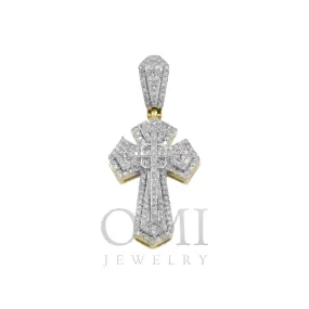 10K GOLD DIAMOND 3D CROSS PENDANT 0.60 CT