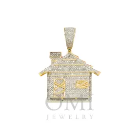 10K GOLD DIAMOND TRAP HOUSE PENDANT 1.08 CT