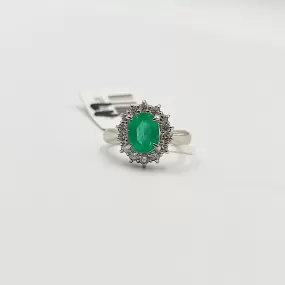 1.2ctw Emerald Diamond Engagement Ring/ Women's Ring in Platinum