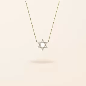 14K Gold Diamond Star of David Necklace