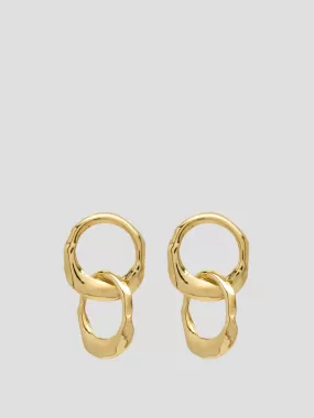 14k Yellow Gold Double ‘Oyster’ Earrings