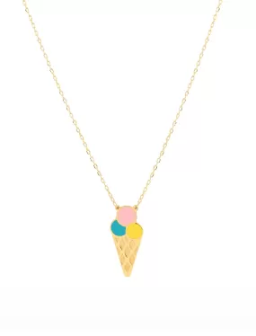 18K Gold Sweet Treat Ice Cream Necklace