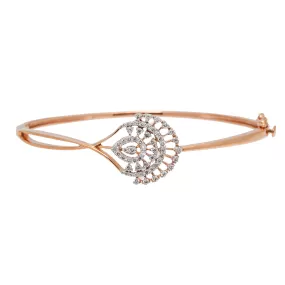 18K Rose Gold & 0.59ct Diamond Bangle (11.3gm)