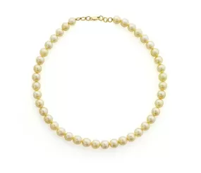 22K Yellow Gold Pearl Necklace