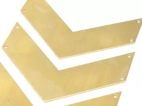 5 Raw Brass Chevrons 4 Holes (80x25x0.80mm) A0908--n0658