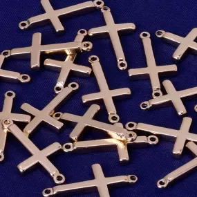 About 11*2MM tibetara Brass stamping blanks Personalize charms Cross Pendants hand stamped jewelry supplies plated kc gold 20pcs