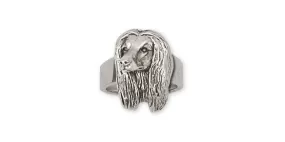 Afghan Hound Ring Jewelry Sterling Silver Handmade Dog Ring AF4-R