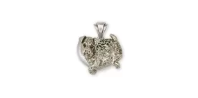 Airedale Terrier Angel Pendant Jewelry Sterling Silver Handmade Dog Pendant AR2-AP