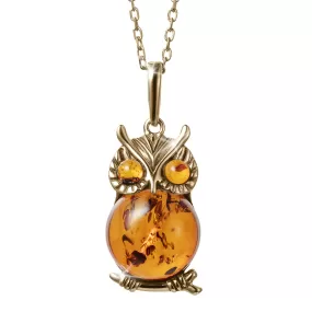 Baltic Amber Wise Owl Pendant