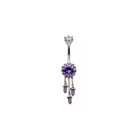 Belly Ring - Crystal Amethyst