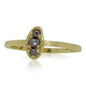 Black Diamond Puddle Ring