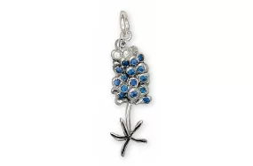 Bluebonnet Charm Jewelry Sterling Silver Handmade Texas Wildflower Charm BB5-C