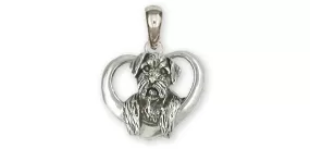 Border Terrier Jewelry Sterling Silver Handmade Border Terrier Pendant  BDT2-P