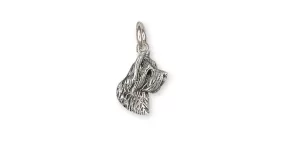 Briard Charm Jewelry Sterling Silver Handmade Dog Charm BRD2H-C