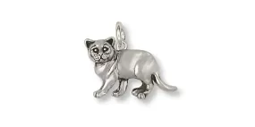 British Shorthair Charm Jewelry Sterling Silver Handmade Cat Charm BRS1-C