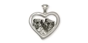 Bulldog Pendant Jewelry Sterling Silver Handmade Dog Pendant BD11T-P