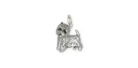 Cairn Terrier Charm Jewelry Sterling Silver Handmade Dog Charm CNWS5-C