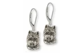 Cairn Terrier Earrings Jewelry Sterling Silver Handmade Dog Earrings CNWT29-E