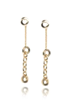 Calgaro Mini Diva Yellow Gold Link Dangles Earrings