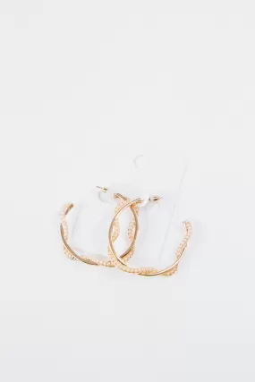 Celeste Twisted Pearl Hoops, Gold