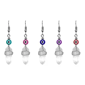 Earrings - Evil Eye Quartz Dangle