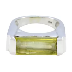 Genuine Gems Lemon Quartz 925 Sterling Silver Rings Treasure Jewelry