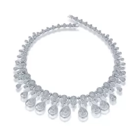 Latest Broad Pave Diamond Chain Necklace