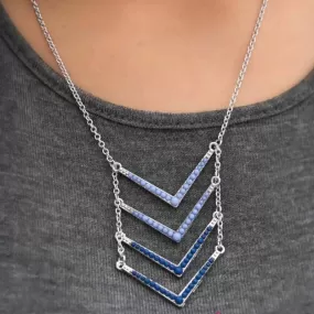 Make Your Point Blue Seed Bead Necklace