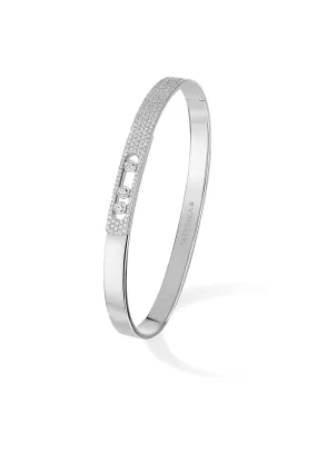 Messika Move Noa SM 18KWG Pavé Diamond Bangle