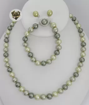 (MSET-39) Gold Laminate - 8mm Mallorca Pearls Set - BGF