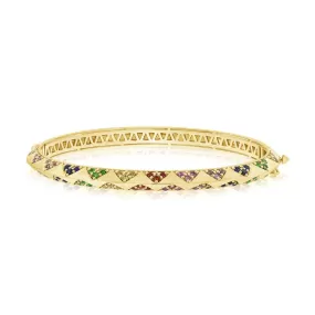 Multicolor Sapphire Triangle Bangle