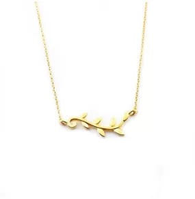 New Stylish Olive Branch Charm Necklace Choker Pendants Jewelry (Gold)