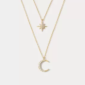 Octagram Moon Necklace