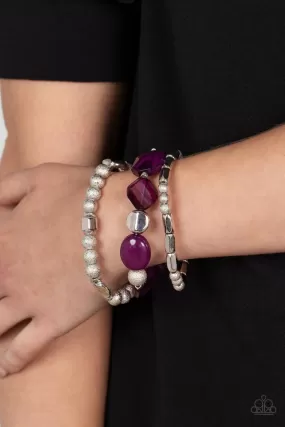 Paparazzi Bracelet ~ Marina Magic- Purple Stretchy Bracelet