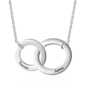 Personalized Engraved 2 Names Mother Daughter Necklace