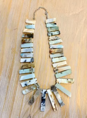 Semi Precious Stick Stone Necklace