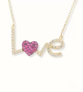 Sparkling Love Necklace: 18k Gold & Zirconia