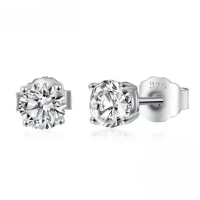 Sterling Silver Moissanite Stud Earrings